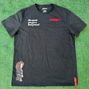 CHUCKY Wanna Play? T Shirt He Wants You For A Bestfriend Shirt Black Tee